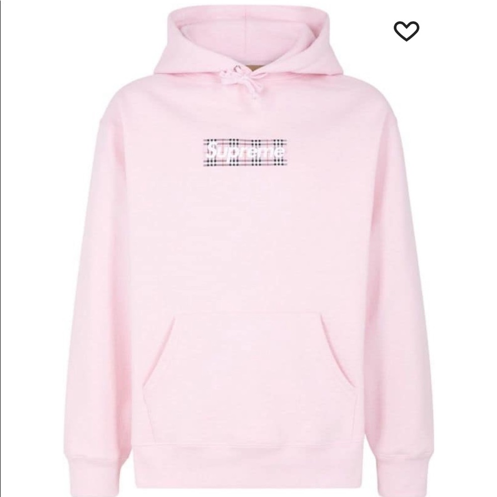 ***SOLD*** Supreme Burberry Box Logo Hooded Sweatshirt - pink